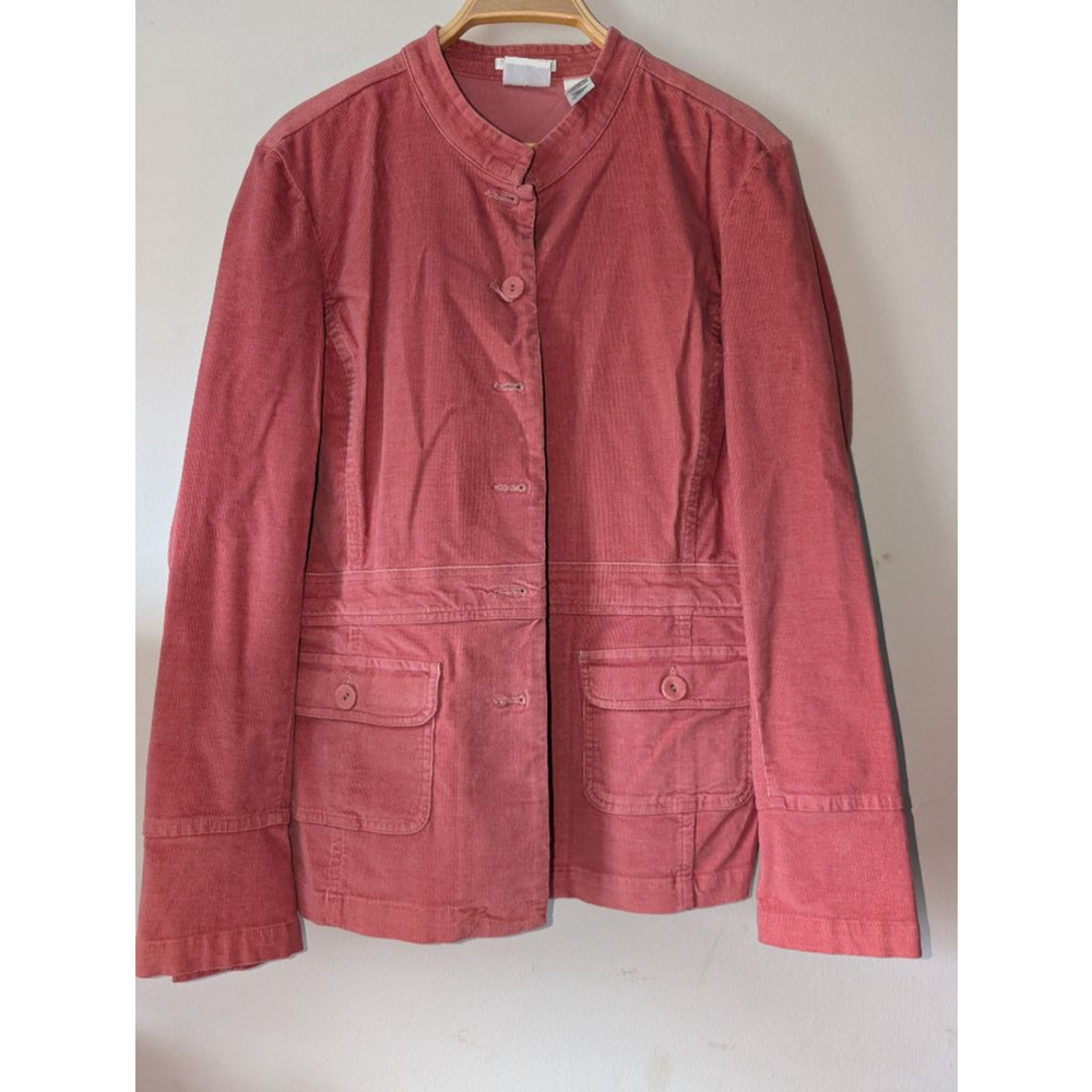 Women's Axcess Liz Claiborne Pink Corduroy Jacket Size 16